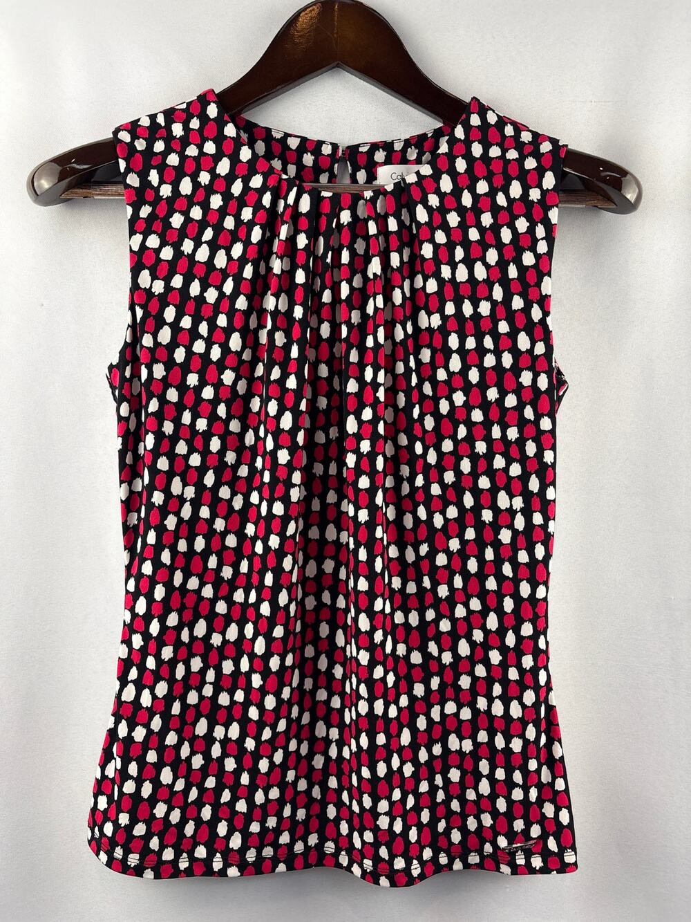 Women’s Calvin Klein XS Black White & Pink Sleeveless Blouse